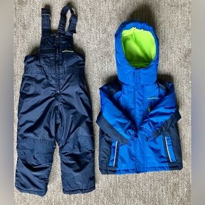 WEATHERPROOF 2t Boys 2pc Snow Set-Winter Coat & Bibs Set